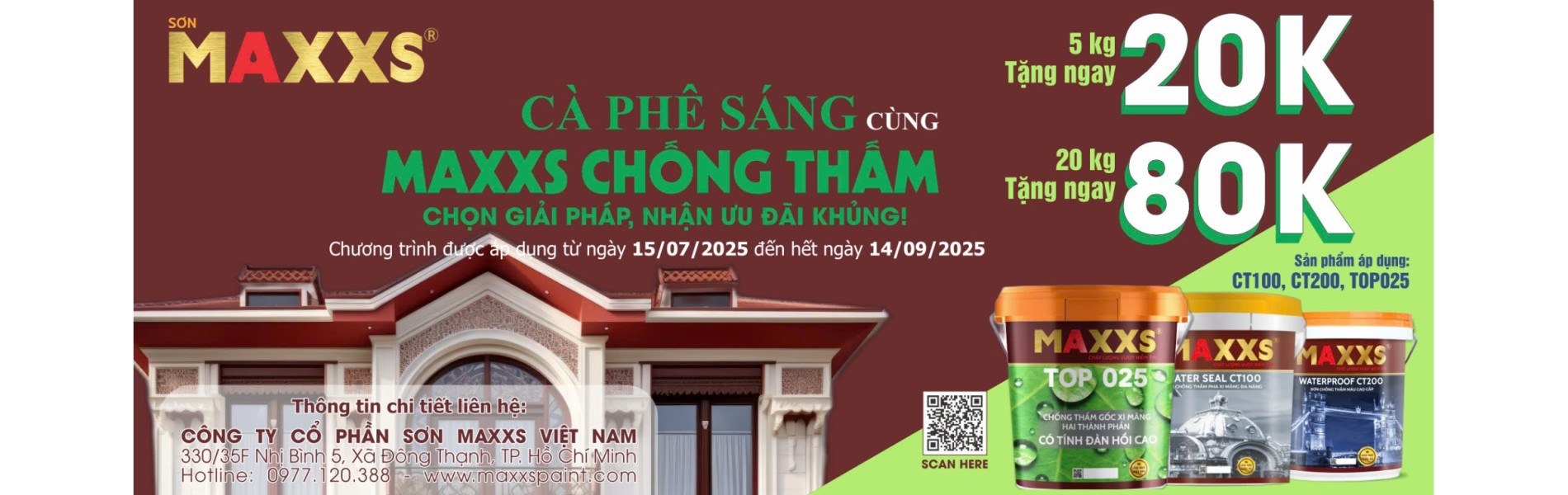 Cà phê sáng cùng Maxxs chống thấm  